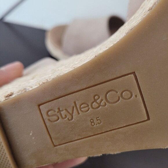 NEW Style & Co. Seleeneyf Womens 8.5M Light Taupe Platform Wedge Sandals - Picture 8 of 11